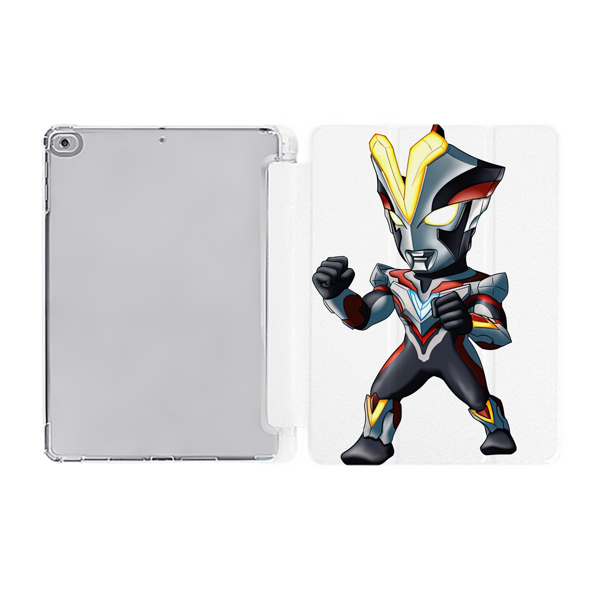 （画像用） ウルトラマン Ultraman IPad ケース ペン収納付き 三つ折りスタンド PUレザー×シリコン 対応機種9.5/10.5/10.9インチ